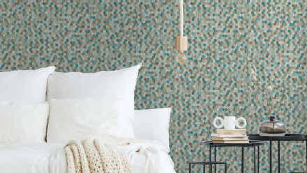 Vinyltapete blau Modern Retro Blumen & Natur Bilder Asian Fusion 632