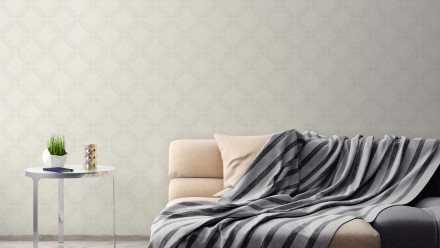 Vinyltapete creme Modern Retro Ornamente Streifen Pop Style 771