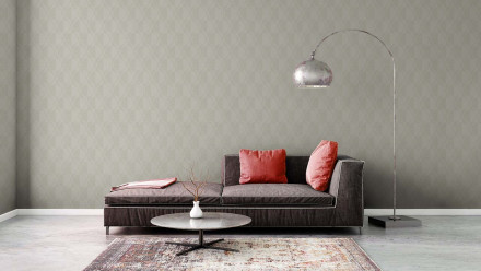Vinyltapete creme Modern Retro Ornamente Streifen Pop Style 783