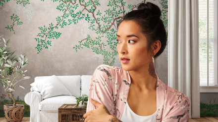 Vinyltapete The Wall Blumen & Natur Vintage Grün 331