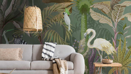 Vinyltapete The Wall Blumen & Natur Vintage Grün 371