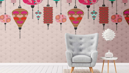 Vinyltapete The Wall Bilder Retro Rosa 481