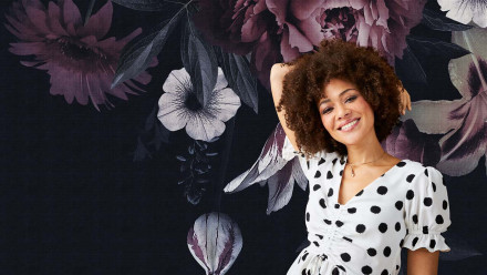 Vinyltapete The Wall Blumen & Natur Modern Schwarz 791