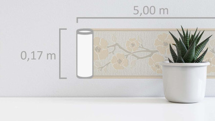 Vliestapete Only Borders 11 Blumen & Natur Vintage Beige 317