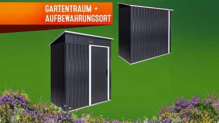 Geräteschuppen Anthrazit Metall 185 x 165 x 90 cm