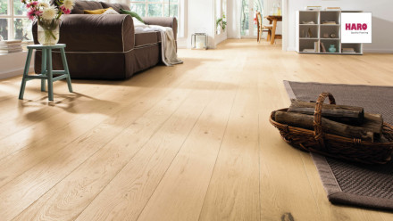 Haro Parkett Serie 4000 Eiche lichtweiß Sauvage 2V Landhausdiele (529268)
