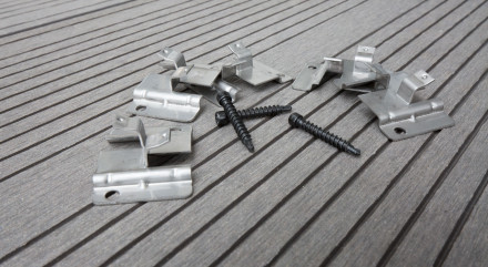 planeo Edelstahl-Terrassenclip WPC-Profi 4mm Fuge - 100 St. inkl. Schrauben