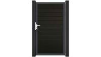 planeo Solid - Universaltor Schwarz co-ex mit Anthrazit Alurahmen 100x180x4cm