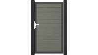 planeo Solid - Universaltor Grau mit Anthrazit Alurahmen 100x180x4cm