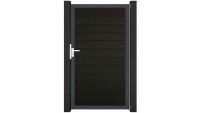 planeo Solid - Universaltor Schwarz co-ex mit Silber Alurahmen 100x180x4cm