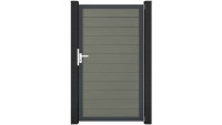 planeo Solid - Universaltor Grau mit Silber Alurahmen 150x180x4cm