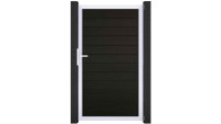 planeo Solid - Universaltor Schwarz co-ex mit Silber Alurahmen 150x180x4cm