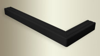 planeo Linker Fertigwinkel gebogen 90° Schwarz 100 x 30 cm mit 20 mm Höhe
