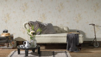 Vinyltapete Blumentapete creme Traditionell Klassisch Natur Romantico 471