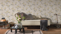 Vinyltapete gelb Klassisch Retro Blumen & Natur Château 5 013