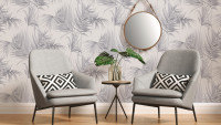 Vinyltapete grau Modern Landhaus Blumen & Natur Dream Again 054