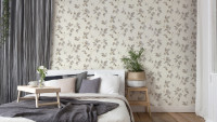 Vinyltapete grau Modern Landhaus Blumen & Natur Flavour 873