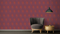 Vinyltapete Absolutely Chic Architects Paper Retro Pfauenfedern Metallic Rot Lila 715