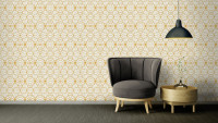 Vinyltapete orange Klassisch Vintage Landhaus Ornamente Bilder Versace 4 491