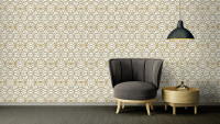 Vinyltapete orange Klassisch Vintage Landhaus Ornamente Bilder Versace 4 492