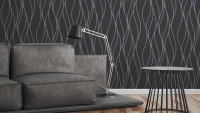 Vinyltapete schwarz Modern Streifen Trendwall 324