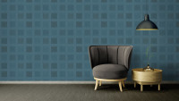 Vinyltapete blau Modern Ornamente Streifen Ethnic Origin 721