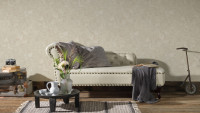 Vinyltapete grau Retro Klassisch Blumen & Natur Romantico 244