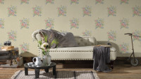 Vinyltapete rosa Retro Klassisch Blumen & Natur Romantico 251