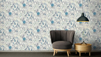 Vinyltapete blau Vintage Blumen & Natur Bilder Exotic Life 763