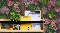 Vinyltapete Greenery A.S. Création Modern Grün Rosa 801