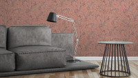 Vinyltapete rosa Modern Klassisch Blumen & Natur Greenery 354