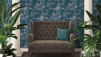 Vinyltapete blau Vintage Blumen & Natur Sumatra 766