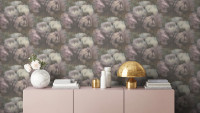 Vinyltapete New Walls Romantic Dream Livingwalls Vintage Grün Lila 921