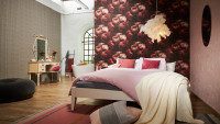 Vinyltapete New Walls Romantic Dream Livingwalls Vintage Rot Schwarz 924