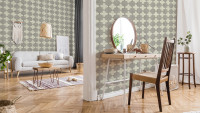 Vinyltapete New Walls Finca Home Livingwalls Retro Creme Grau 215