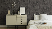 Vinyltapete New Walls Urban Grace Living Unifarbenwalls Unifarben Schwarz Metallic 256