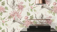 Vinyltapete rosa Modern Retro Blumen & Natur Bilder Asian Fusion 642