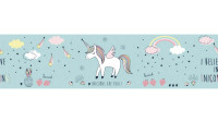 Papiertapete Bordüre (selbstklebend) blau Modern Kinder Bilder Blumen & Natur Lovely Kids 746
