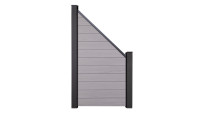 planeo Solid - Gartenzaun Abgeschrägt BiColor Weiß