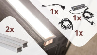 planeo Glow - Zaunbeleuchtungs-Set für 2 Lichtleisten