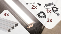 planeo Glow - Zaunbeleuchtungs-Set für 3 Lichtleisten