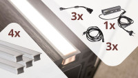 planeo Glow - Zaunbeleuchtungs-Set für 4 Lichtleisten