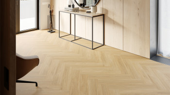 planeo Rigid Klick Vinyl - Herringbone Nature Oak | Trittschalldämmung integr. (100P6004HB)