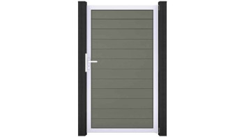 planeo Solid - Universaltor Grau mit Silber Alurahmen 100x180x4cm