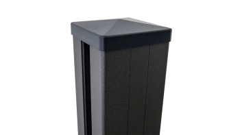 planeo Gardence Metallic - Alupfosten zum Einbetonieren Anthrazit DB703 9x9x240cm inkl. Kappe