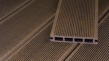 planeo ECO-Line WPC Terrassendiele Hohlkammer Dunkelbraun - glatt/gerillt
