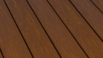 planeo WPC - Terrassendiele massiv Walnuss geprägt/geriffelt - 1m bis 6m