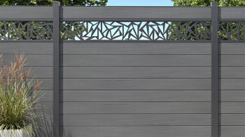 planeo Gardence Strong - BPC-Gartenzaun Quadratisch Steingrau co-ex