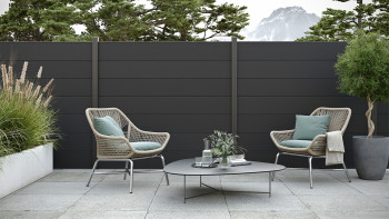 planeo Gardence BPC-Zaun XL - Anthracite Designeinsatz optional 180 x 180 cm
