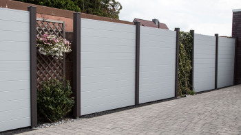 planeo Alumino - Gartenzaun Quadratisch Silbergrau DB 701